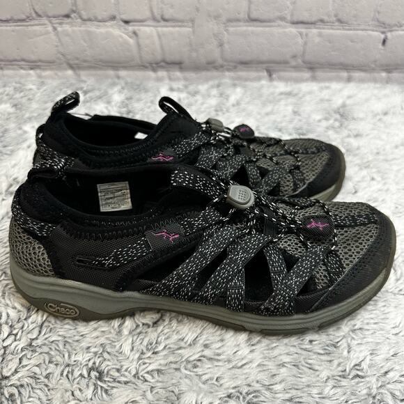 Chaco Outcross Evo Black Gray Water Shoes Size 7 Slip On Hiking Outdoor Athletic - Picture 3 of 10